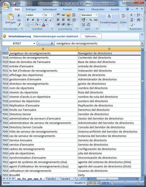 Dataprocessing Dictionary French Spanish screenshot