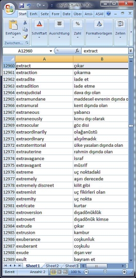Click to view Dictionary Wordlist English Turkish 1.8 screenshot